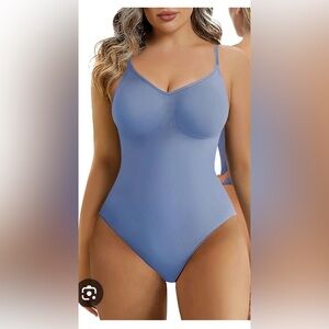 New Shaperx Shapewear thong bodysuit size xxs/x smoke blue